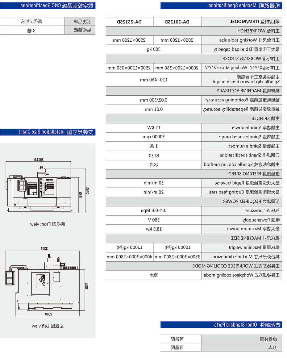 DA-2012SD大型刀库机参数
